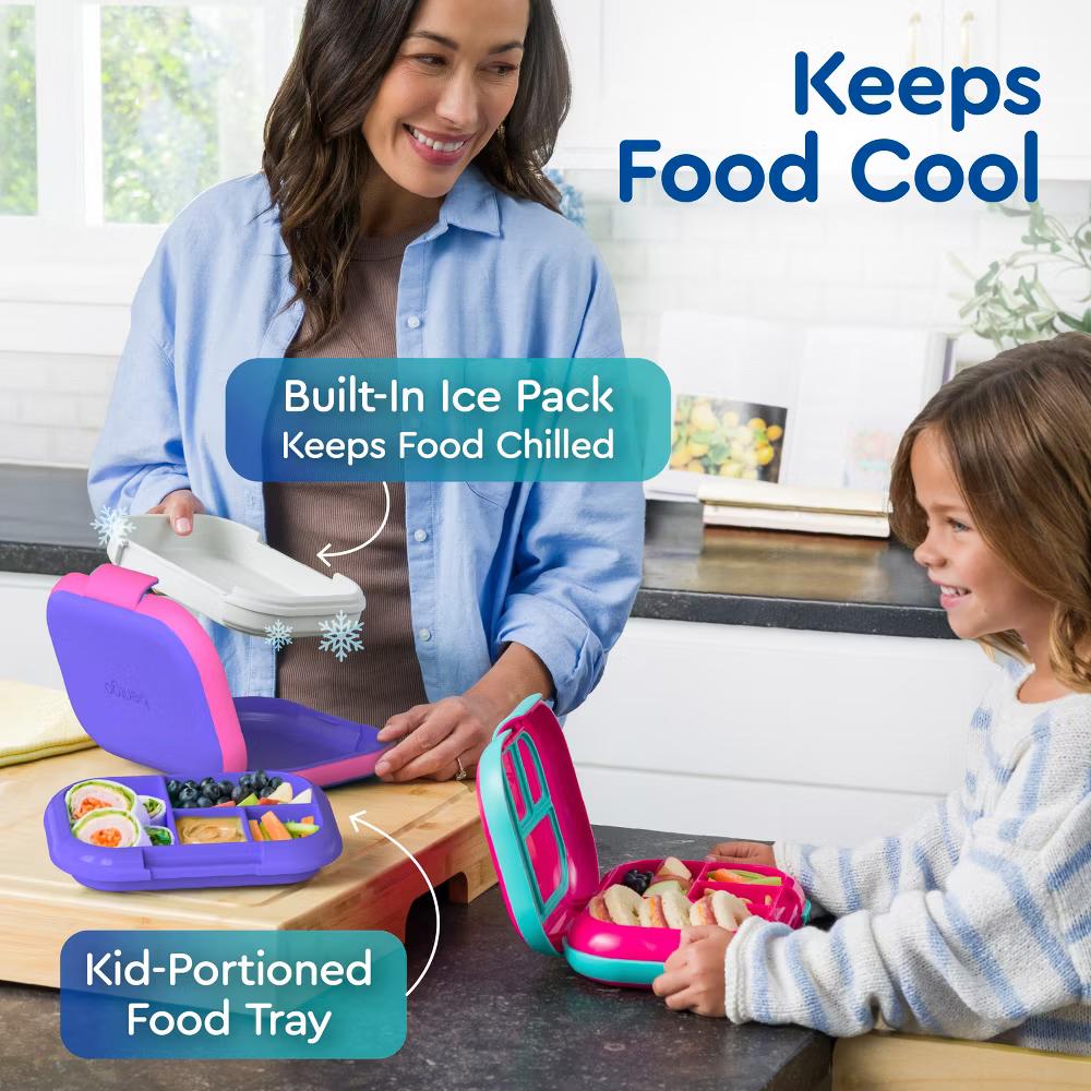 Kids' Chill Lunch Box, Bento-Style Solution, 4 Compartments & Removable Ice Pack - Image 74