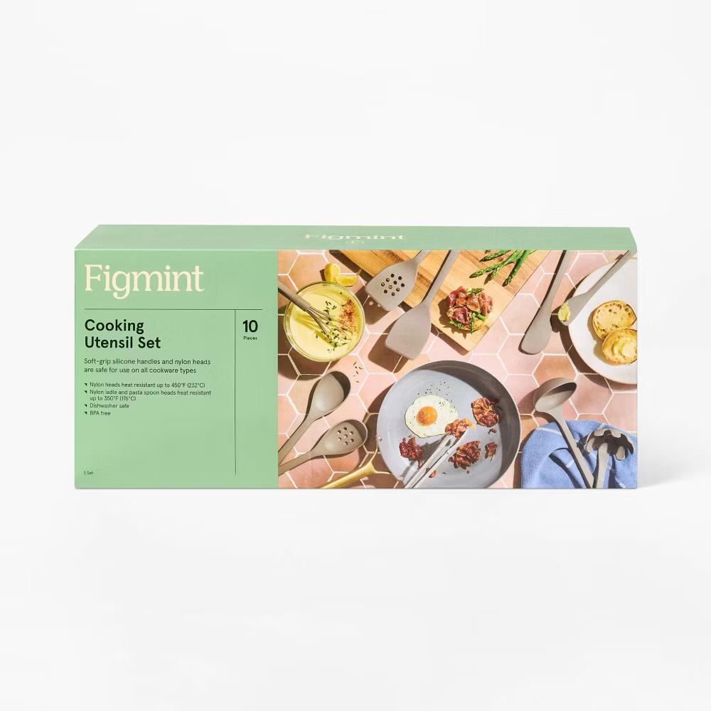 10pc Nylon Kitchen Utensil Set Gray - Image 3