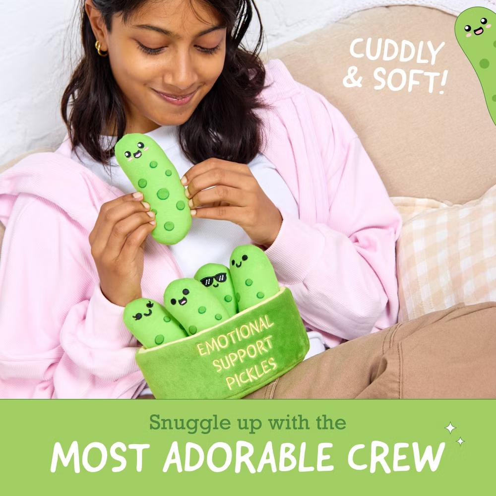 What Do You Meme? Emotional Support Pickles Plush Funny Food-Themed Stuffed Animal Set - Image 7