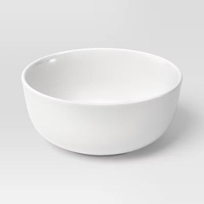 22 fl oz Porcelain Round Rim Cereal Bowl White - Image 2