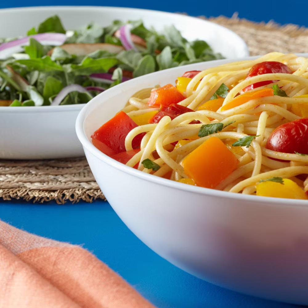 46oz Vitrelle Pasta Bowl White: Round Solid Vitrelle, 8.5" Diameter, Dishwasher-Safe, Dining Tableware for All Ages - Image 8
