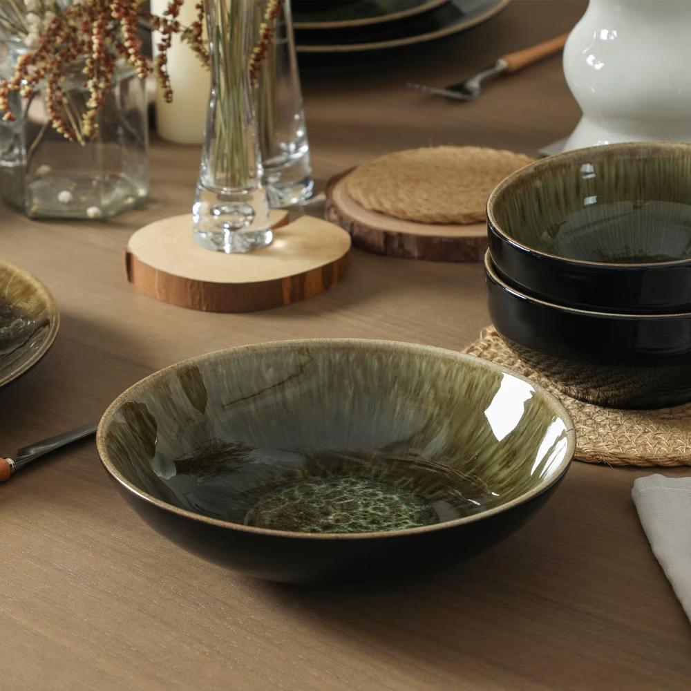 Riley 4-Piece Pasta Bowl Set Stoneware, Service for 4