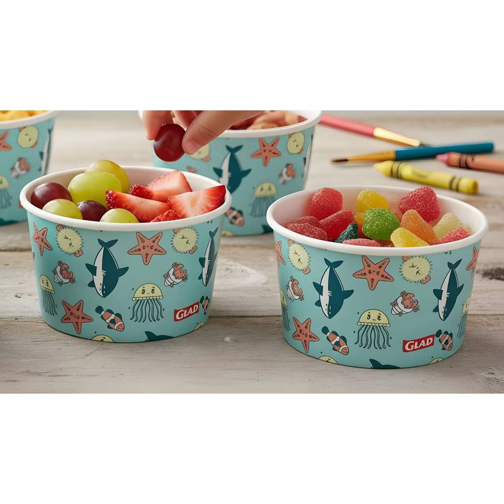 for kids' Happy Sea Creatures Disposable Paper Snack Bowls w/o Lid - 6oz/24ct - Image 5