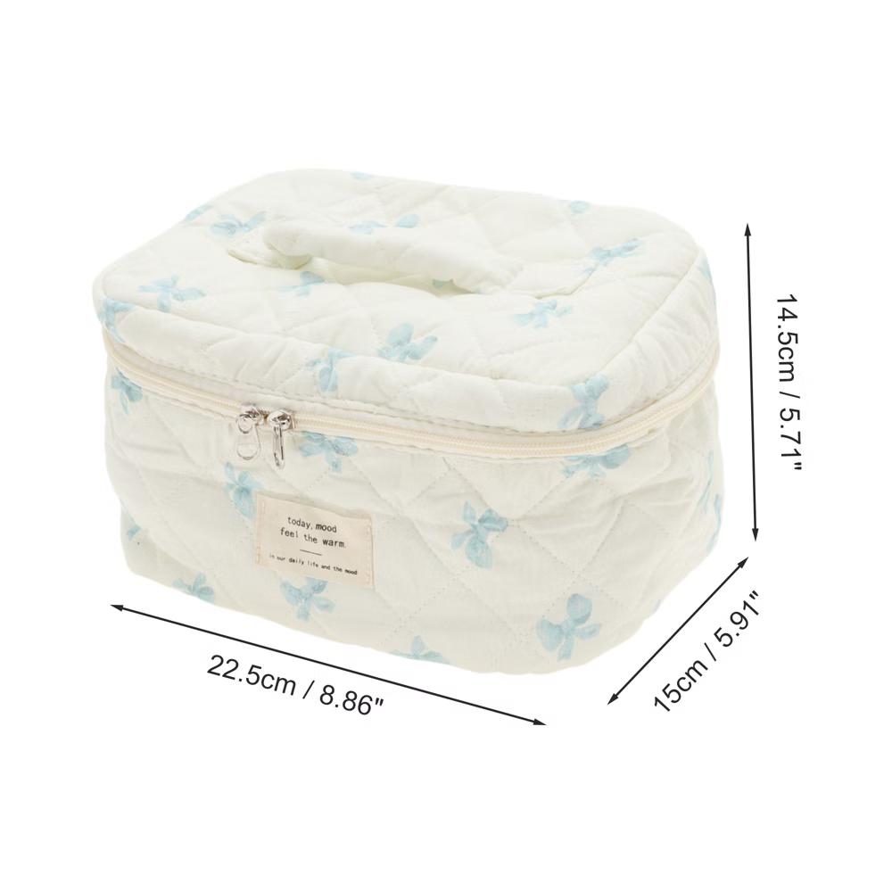 Bow Handheld Quilting Makeup Bag 1 Pc - Image 3