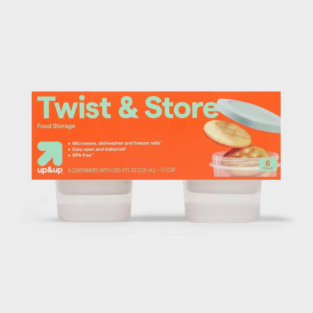 Twist & Store Round Food Storage Containers - 4 fl oz/6ct - Image 2