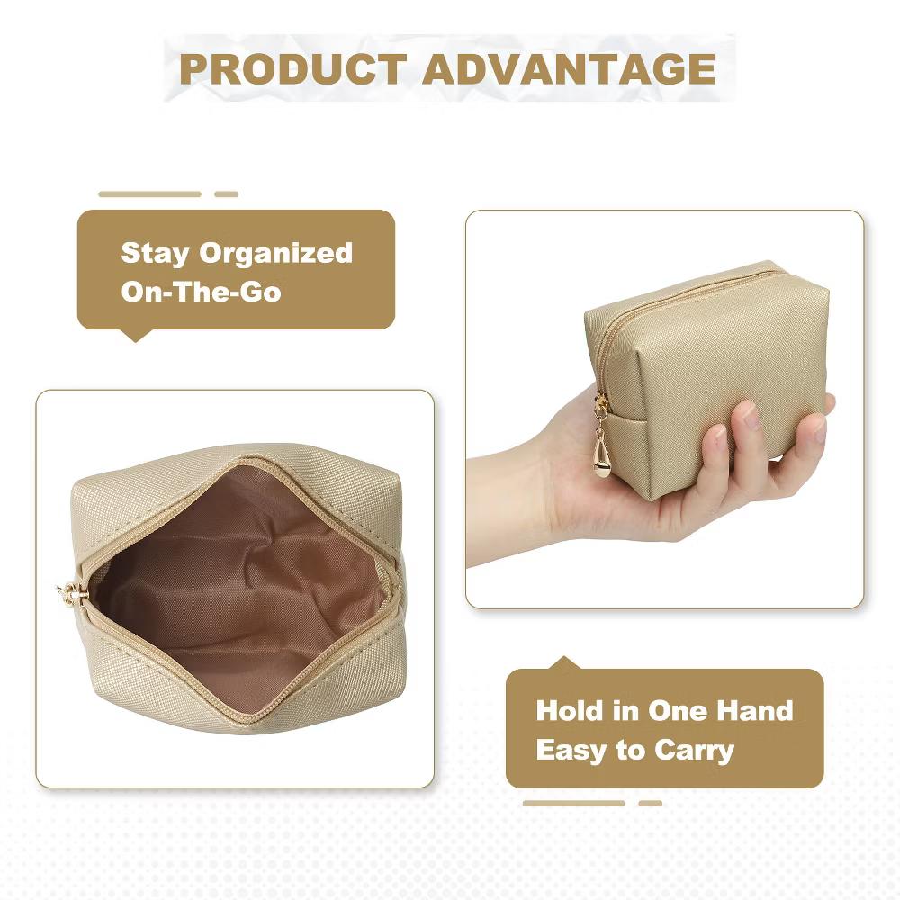 PU Waterproof Cute Preppy Travel Toiletry Mini Makeup Bag 4" x 3" - Image 8