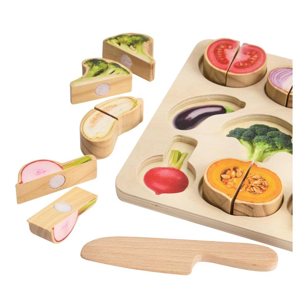 Wooden Slice & Match Fruit & Vegetable Puzzles - Image 6