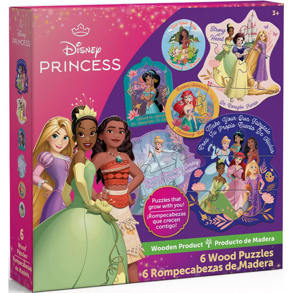Educational Puzzles - 6-Pack Mini Shaped Wood Jigsaw Puzzles, Princesses - Image 4