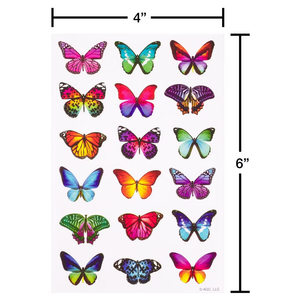 Colorful Butterflies and Flowers Variety Pack 132ct - 8 Sheets - Image 4