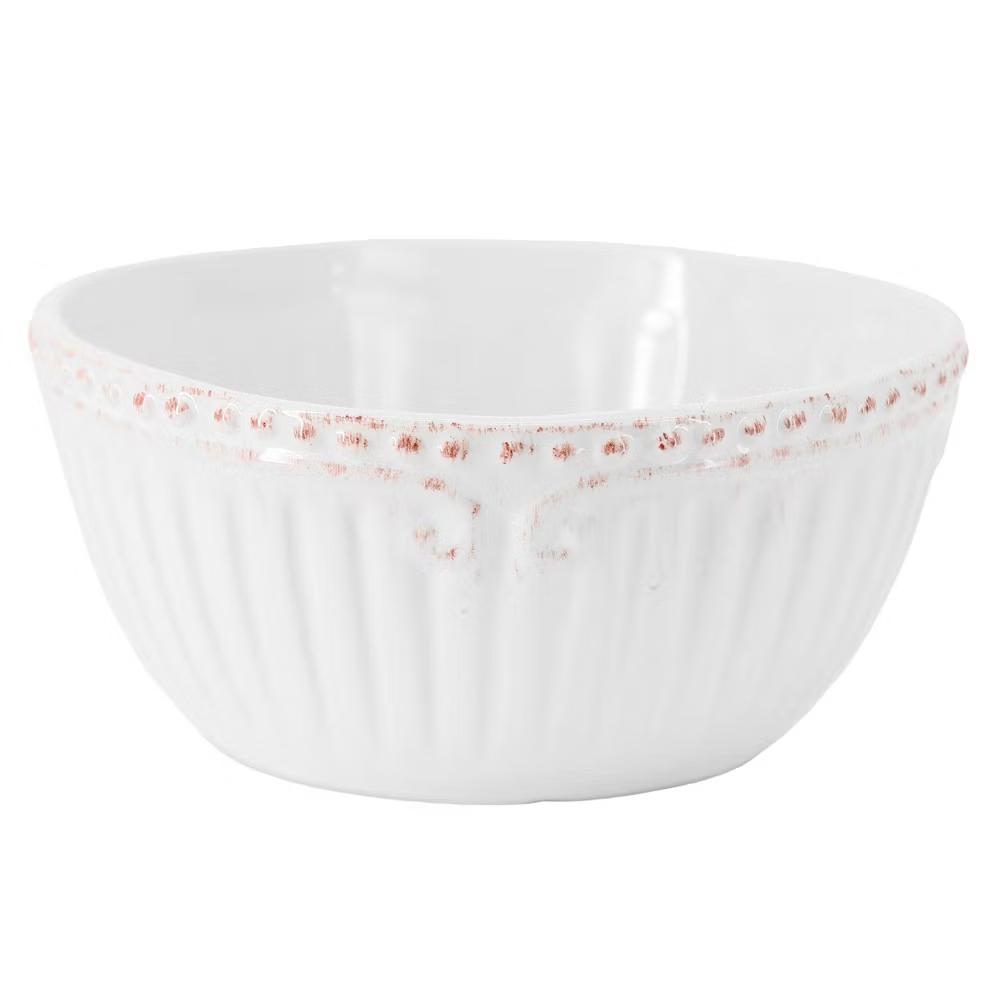 Modern Southern Home 6 Piece 6 Inch Stoneware Embossed Cereal Bowl Set in White - Image 5