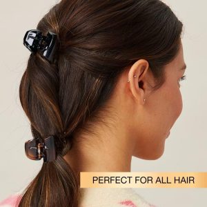 No-Slip Grip Claw Clips - Tortoise/Black - All Hair - 4pcs