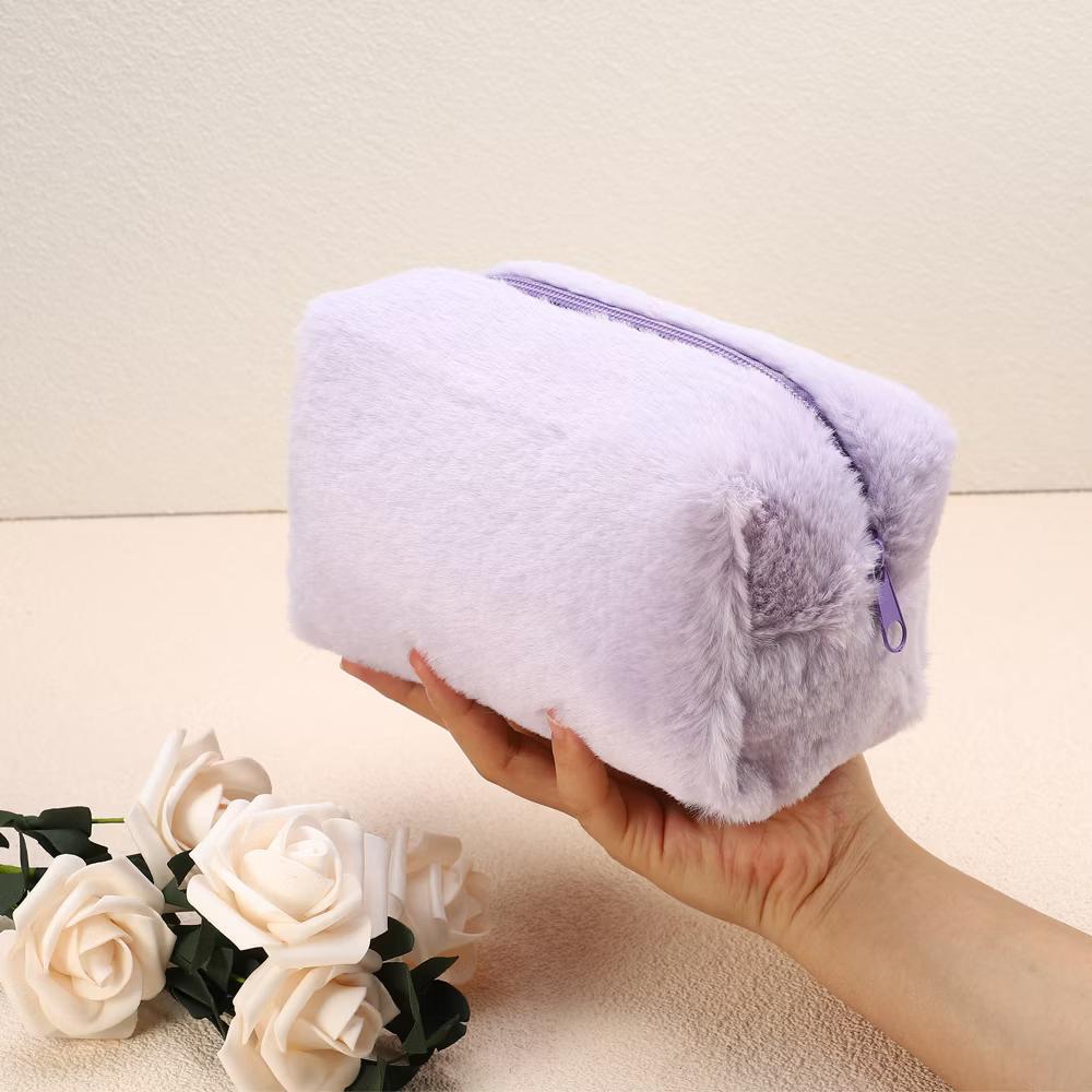Cosmetic Travel Zipper Multi-functional Small Plush Makeup Bag 1 Pc - Image 16