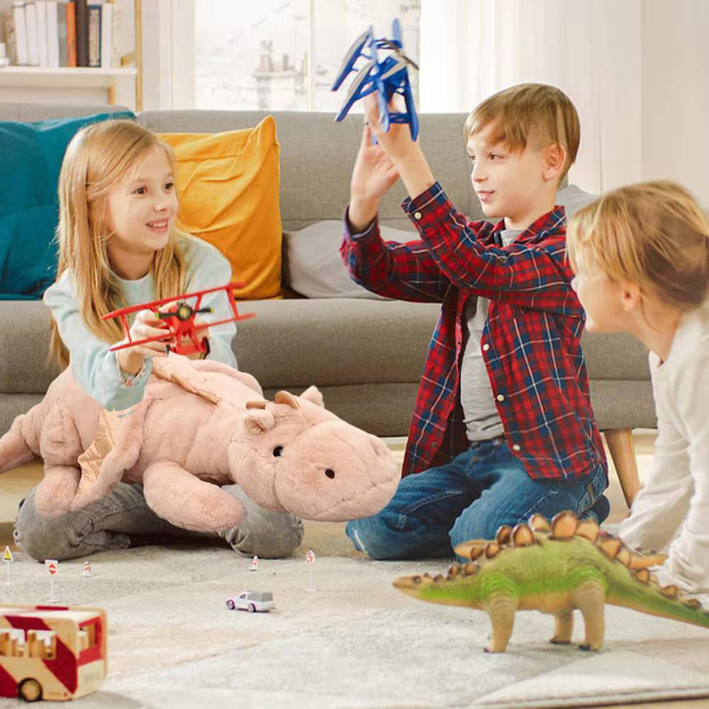 TITQWOP Dinosaur Plush Toy Pillow, Cute Stuffed Animal Toys, Soft Long Dinosaur Body Pillow Gift for Kids Boys Girls 28inch - Image 23