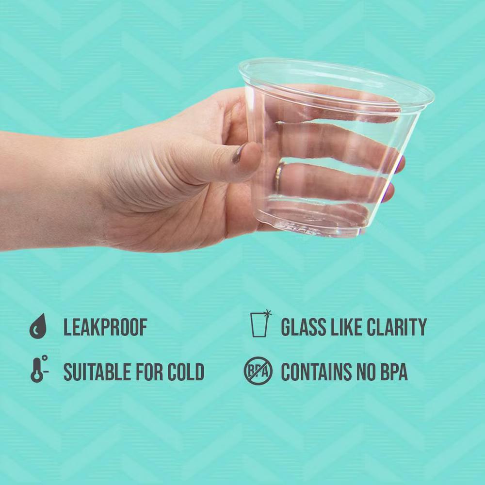 Solo Clear Disposable Cups - 9oz/40ct: Solid Pattern, 3.77" Height