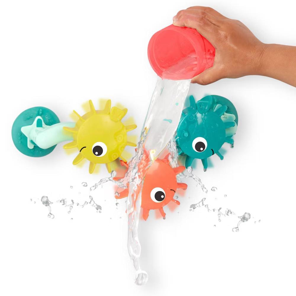 Bath Pump Toy & Drip Cups - Wonder-Full Waterworks: Kids Water-Spinning Squirting Toy, Fine Motor Skill Development - Image 3