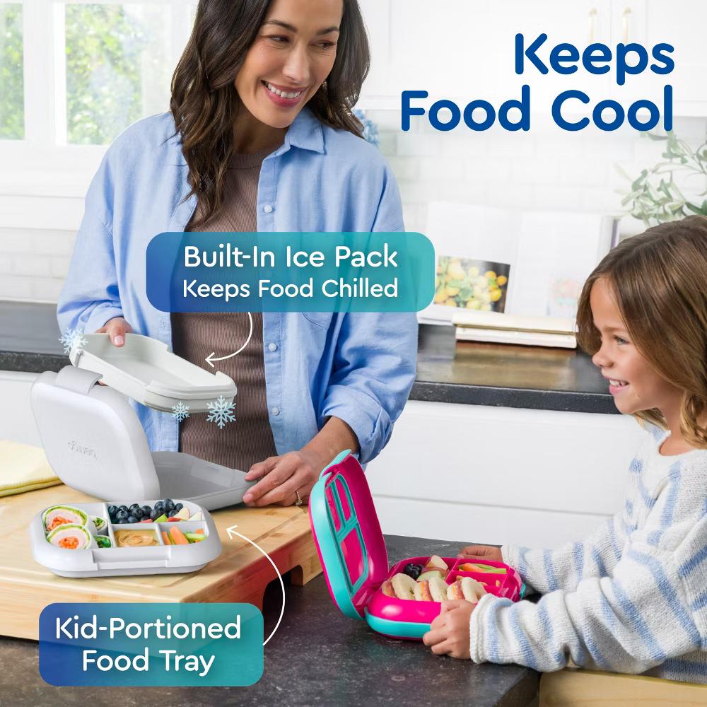 Kids' Chill Lunch Box, Bento-Style Solution, 4 Compartments & Removable Ice Pack - Image 48