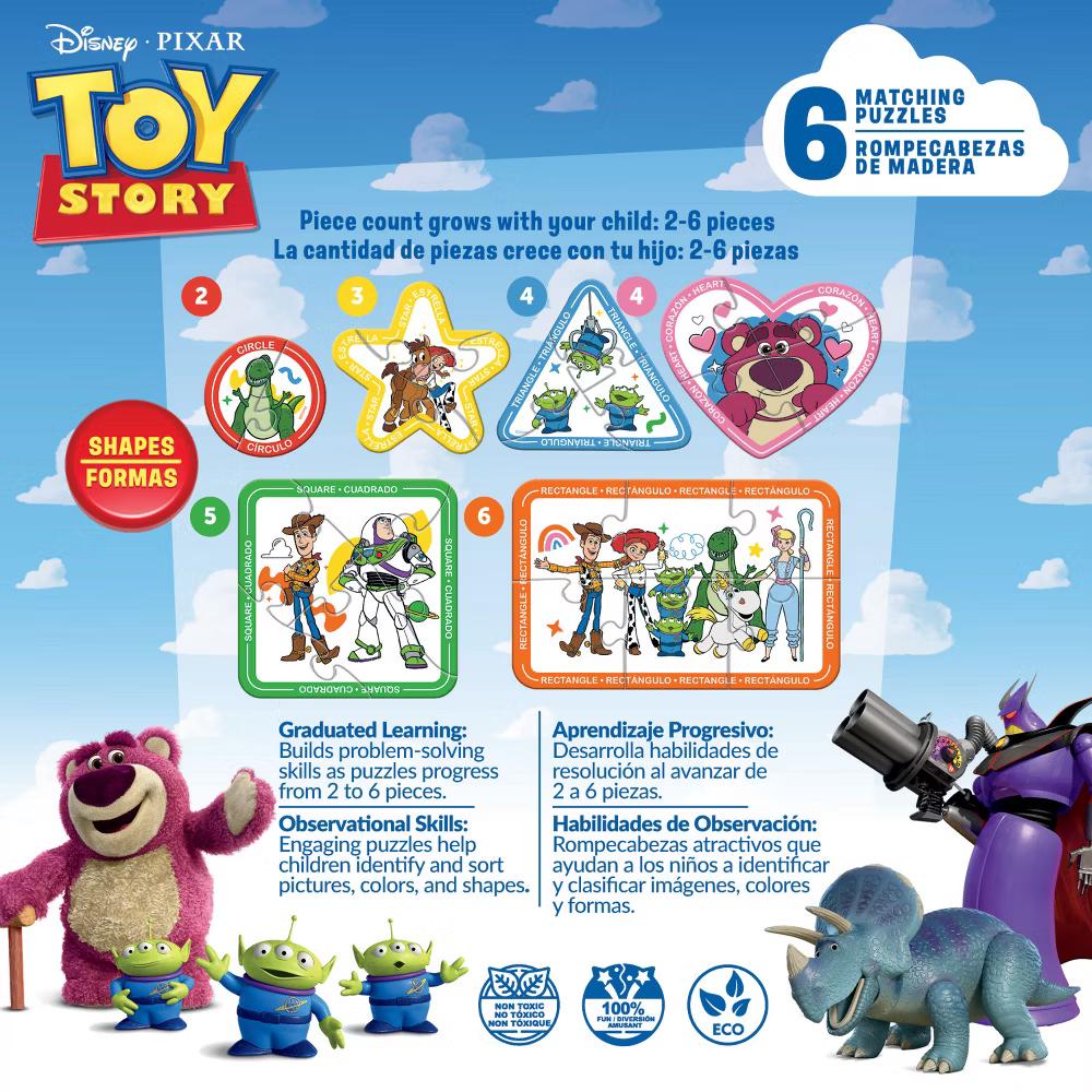 Educational Puzzles - 6-Pack Mini Shaped Wood Jigsaw Puzzles, Toy Story - Image 4