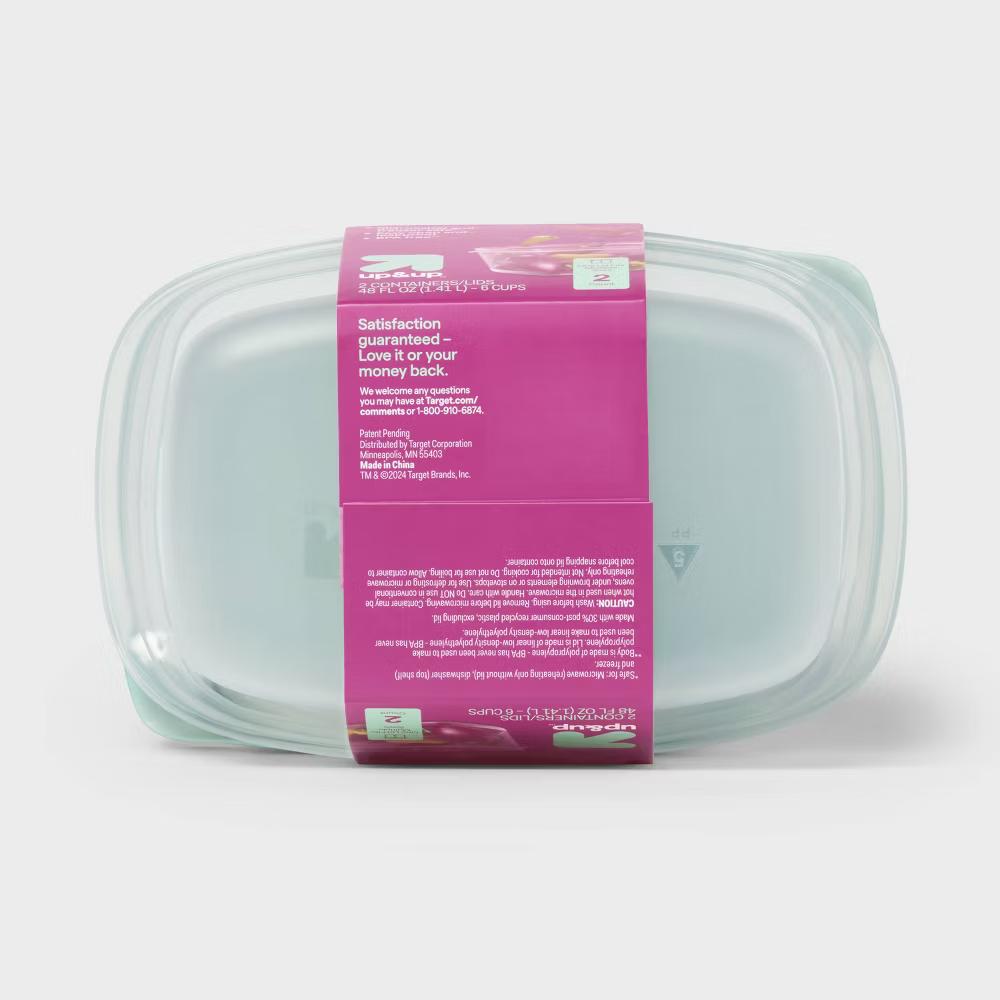 Snap & Store Rectangle Food Storage Containers - 48 fl oz/2ct - Stackable Design, BPA-Free - Image 2