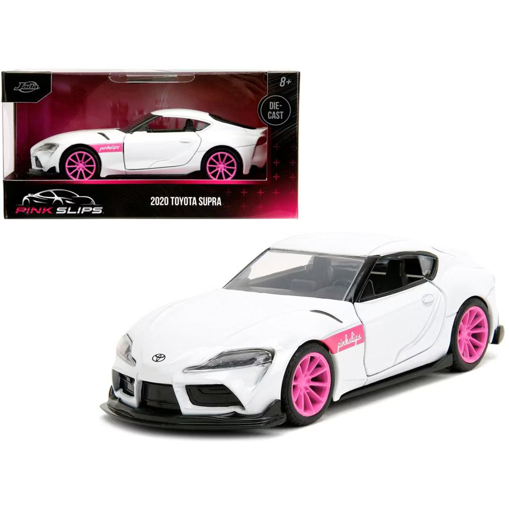 2020 Toyota Supra White Metallic with Pink Wheels "Pink Slips" Series 1/32 Diecast Model Car - Image 8