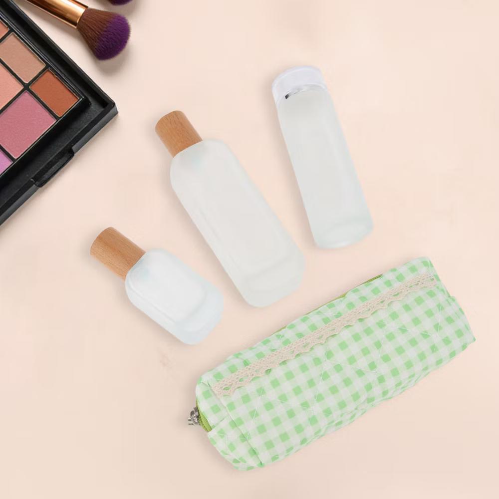 1 Pc Plaid Lace Style Drawstring Makeup Bag for Vacation Polyester - Image 11