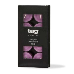 Color Studio Tealight Candles Set of 8 Lilac Smokeless Paraffin Wax Burn Time 3 Hrs