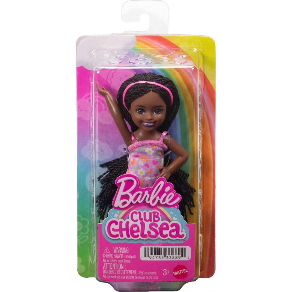 Club Chelsea Ari Small Doll 6" with Braided Hair in Flower-Print Dress and Pink Sandals - Image 4