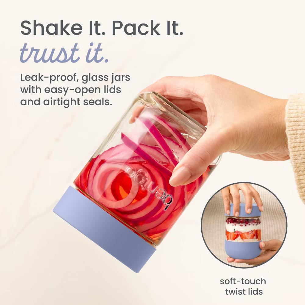 4pk 16 fl oz Leak-Proof Glass Food Jars Boots and Inner Cup - Image 2
