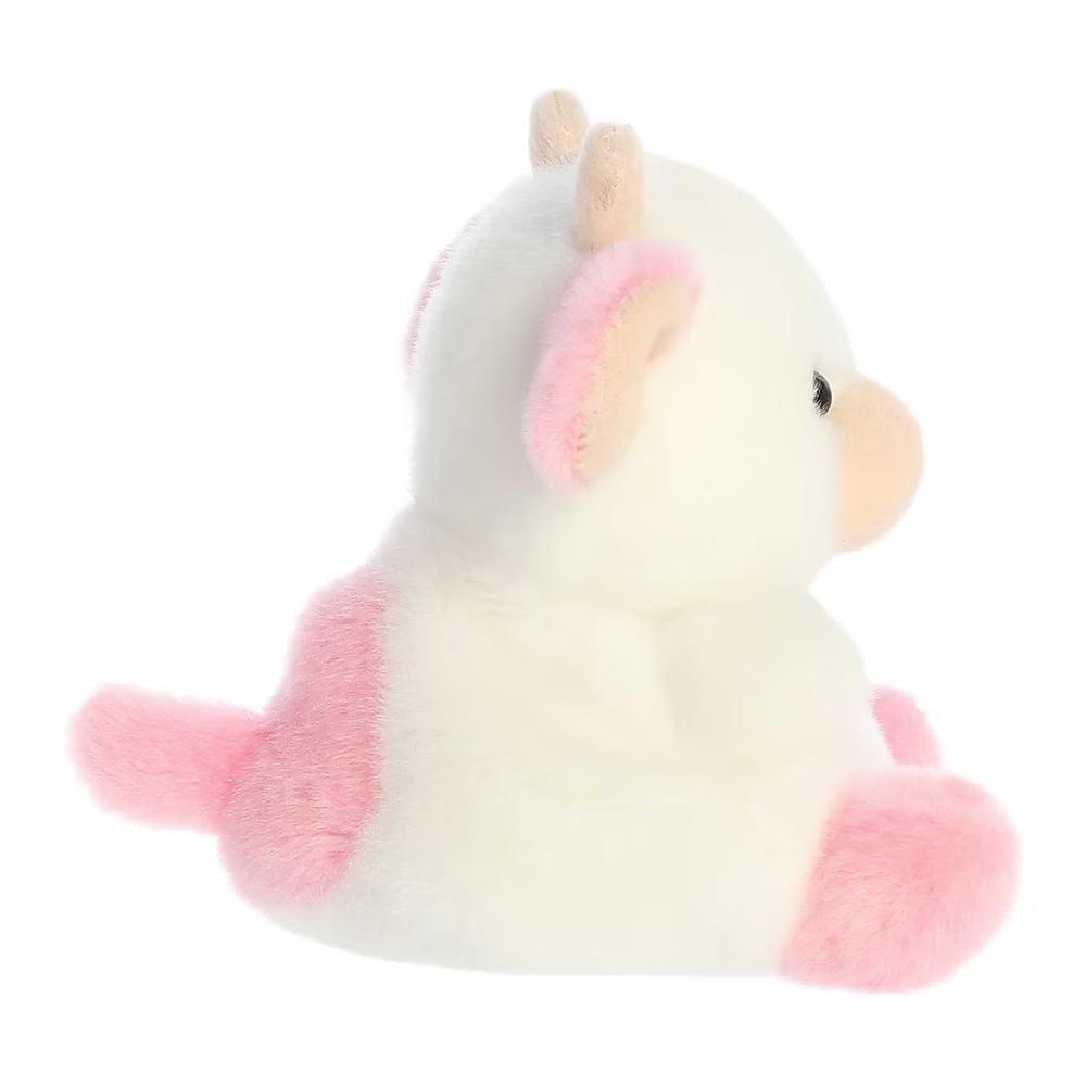 Small Belle Strawberry Cow Palm Pals Adorable Stuffed Animal Pink 6" - Image 5