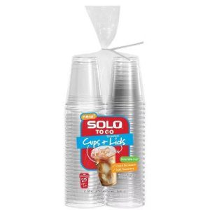 Solo Clear Disposable Cups & Lid Combo - 18oz/25ct