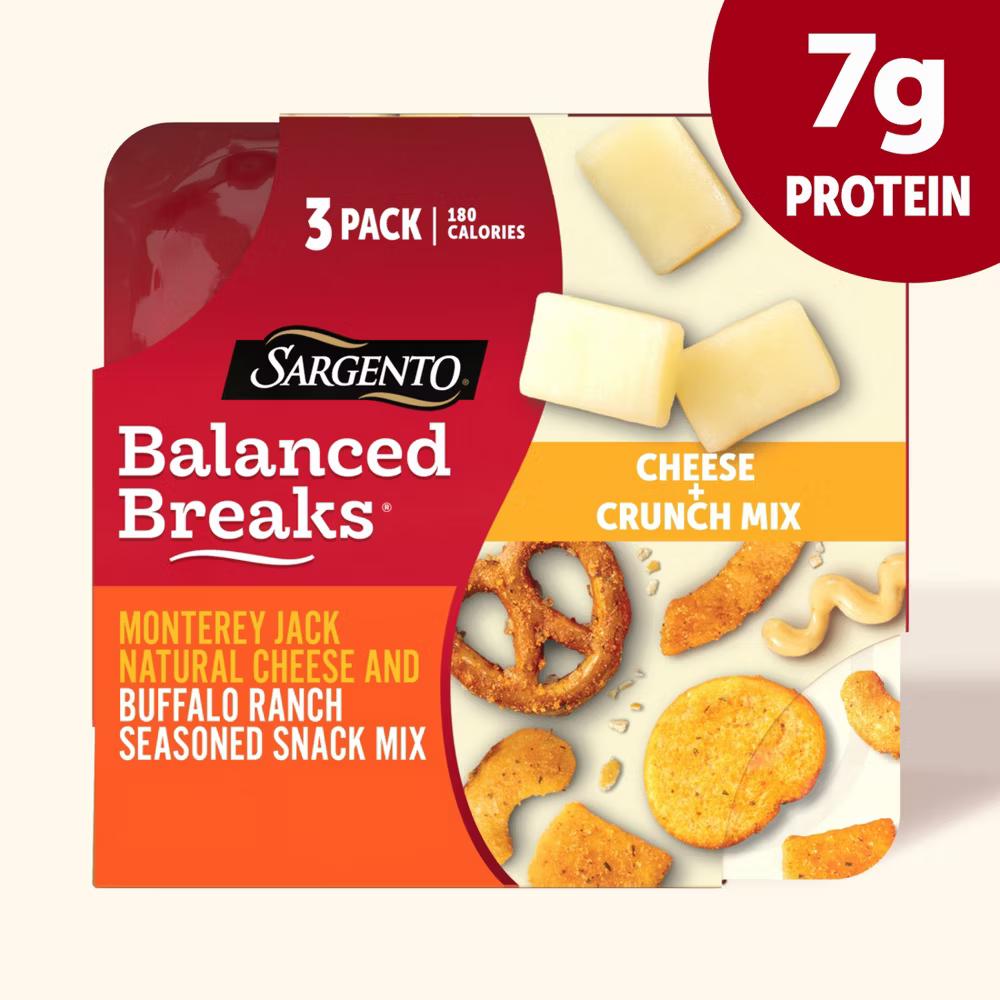 Sargento Balanced Breaks Crunch Mix, Monterey Jack Cheese, Buffalo Ranch Snack Mix - 4.5oz/3ct: 7g Protein - Image 6