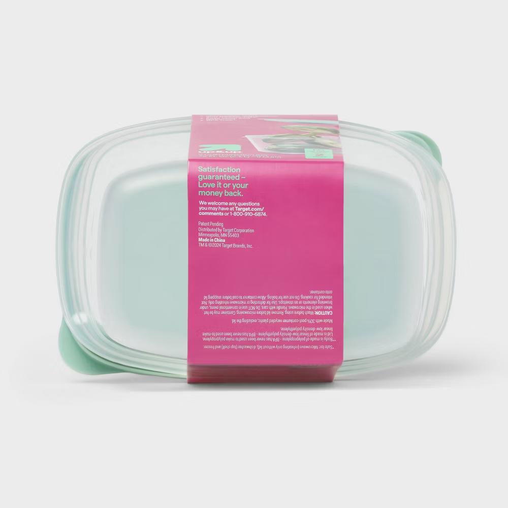 Snap & Store Deep Rectangle Food Storage Containers - 72 fl oz/2ct - Stackable Design, BPA-Free