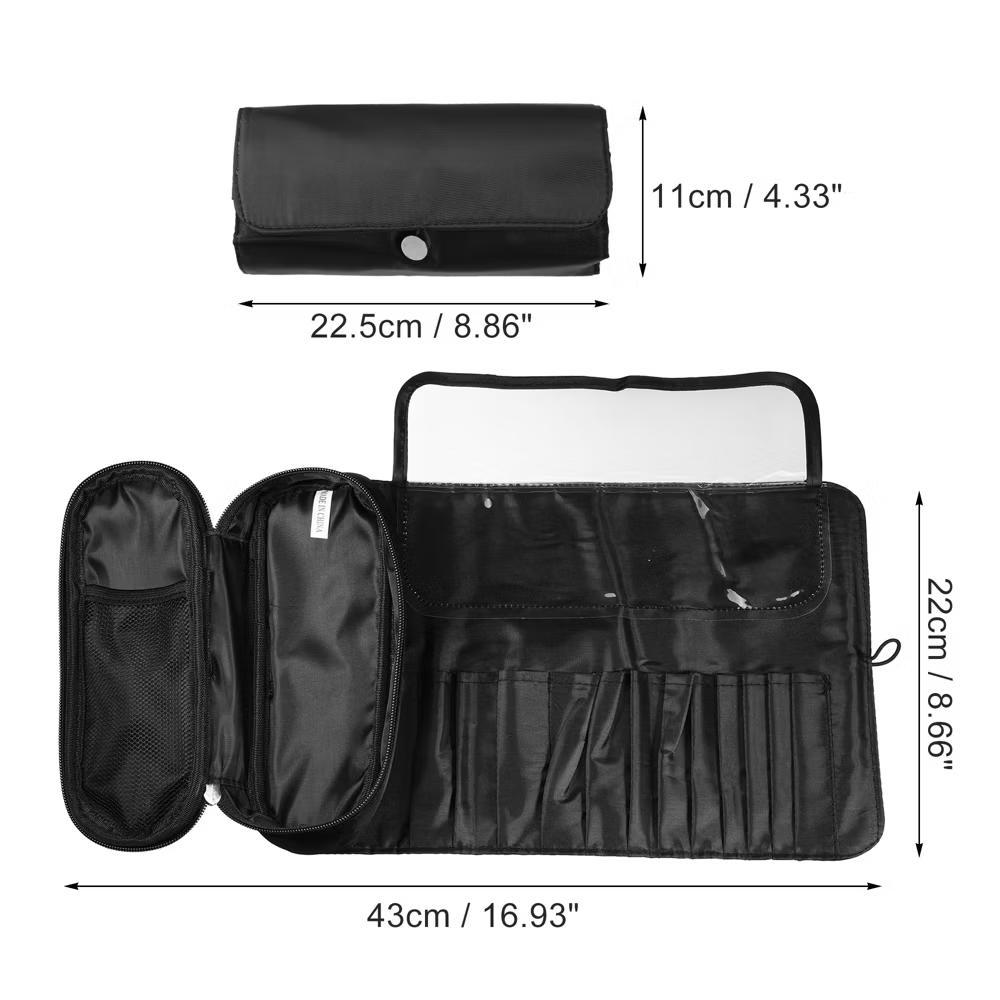 Travel Makeup Bag Makeup Brush Holder Portable Makeup Organizer Bag Cosmetics Storage Bag Waterproof 1 Pcs - Image 4