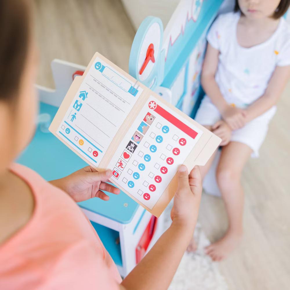 Wooden Get Well Doctor Activity Center - Waiting Room, Exam Room, Check-In Area: Pretend Play Medical Accessories Set - Image 4