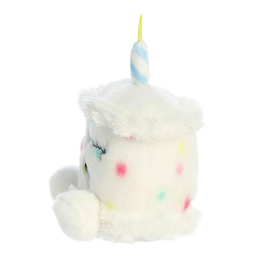 Small Happy B'Day Cake Palm Pals Adorable Stuffed Animal White 5.5" - Image 5
