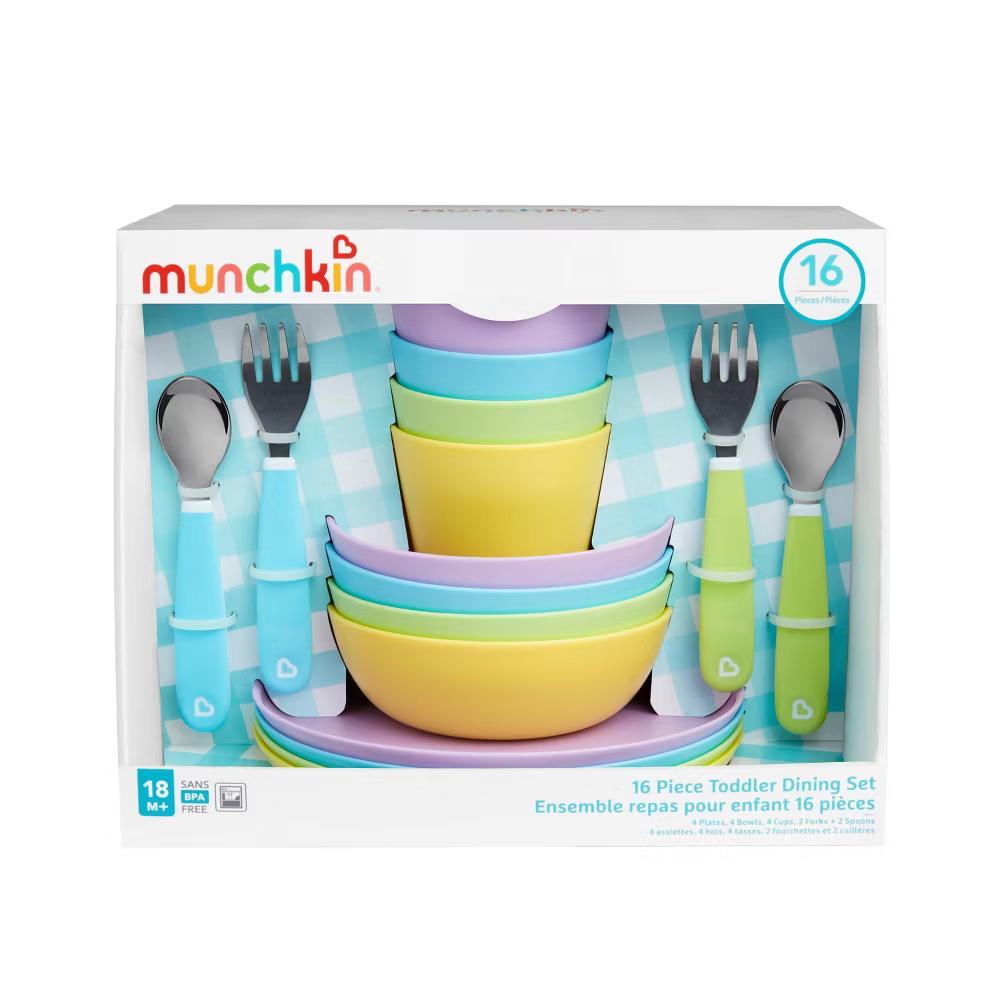 Toddler Dining Set - 16ct: Includes Forks, Spoons, Dinner Plates, Baby Feeding Bowls - Image 3