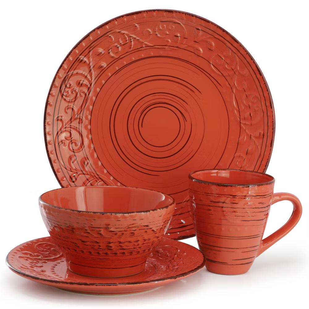 Malibu Sea Glass 16-Piece Dinnerware Set in Dark Green - Image 35