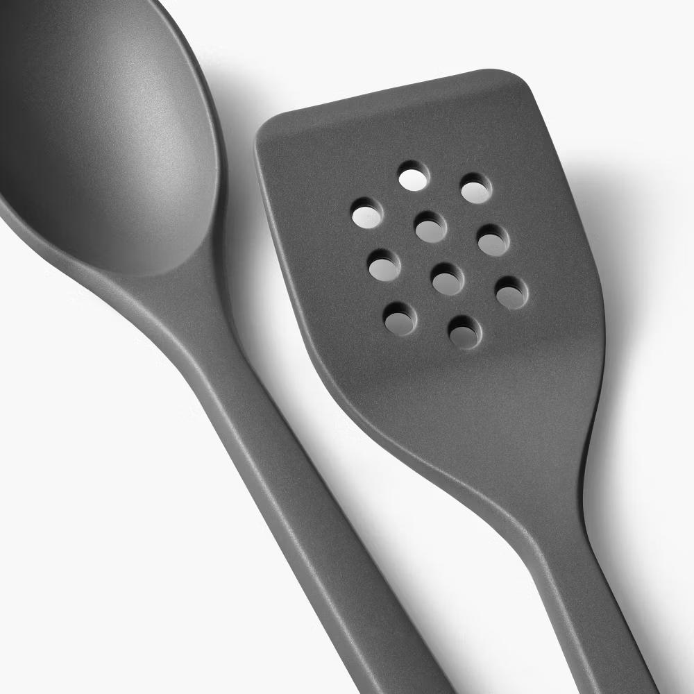 10pc Silicone Kitchen Utensil Set - Gray Cooking Utensils, Dishwasher-Safe, Includes Tongs & Whisk - Image 3