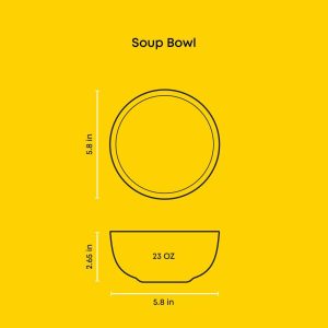 JoyJolt Mesa 6-Piece Stoneware Soup Bowls Set – 23 oz