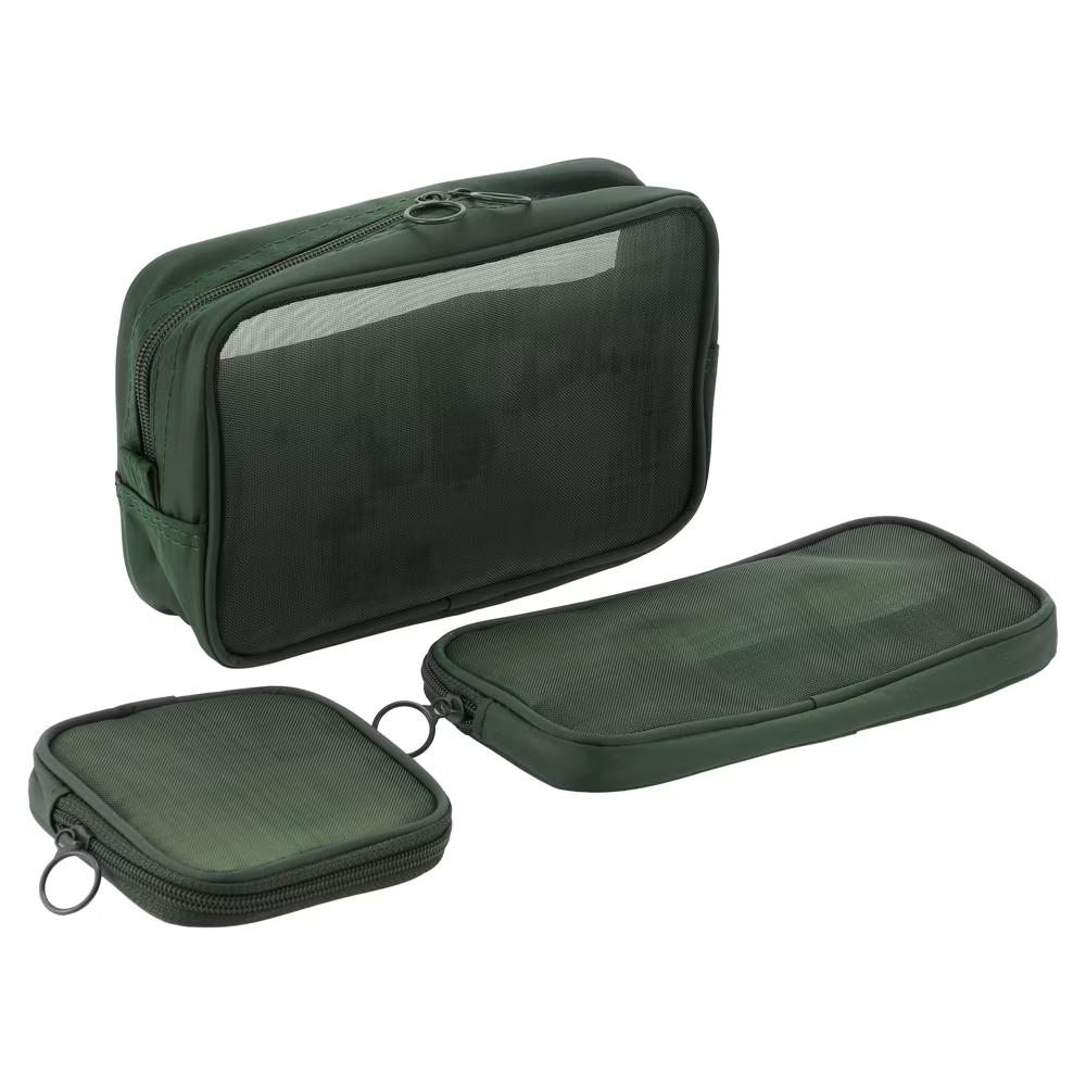 Travel Mesh Makeup Bag with Zipper 3 Pcs - Image 7