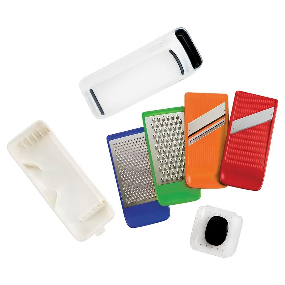 Complete Grate and Slice Set: Multicolor Kitchen Grater & Slicer with Soft-Grip Handle, Dishwasher-Safe, 7 Pieces - Image 9
