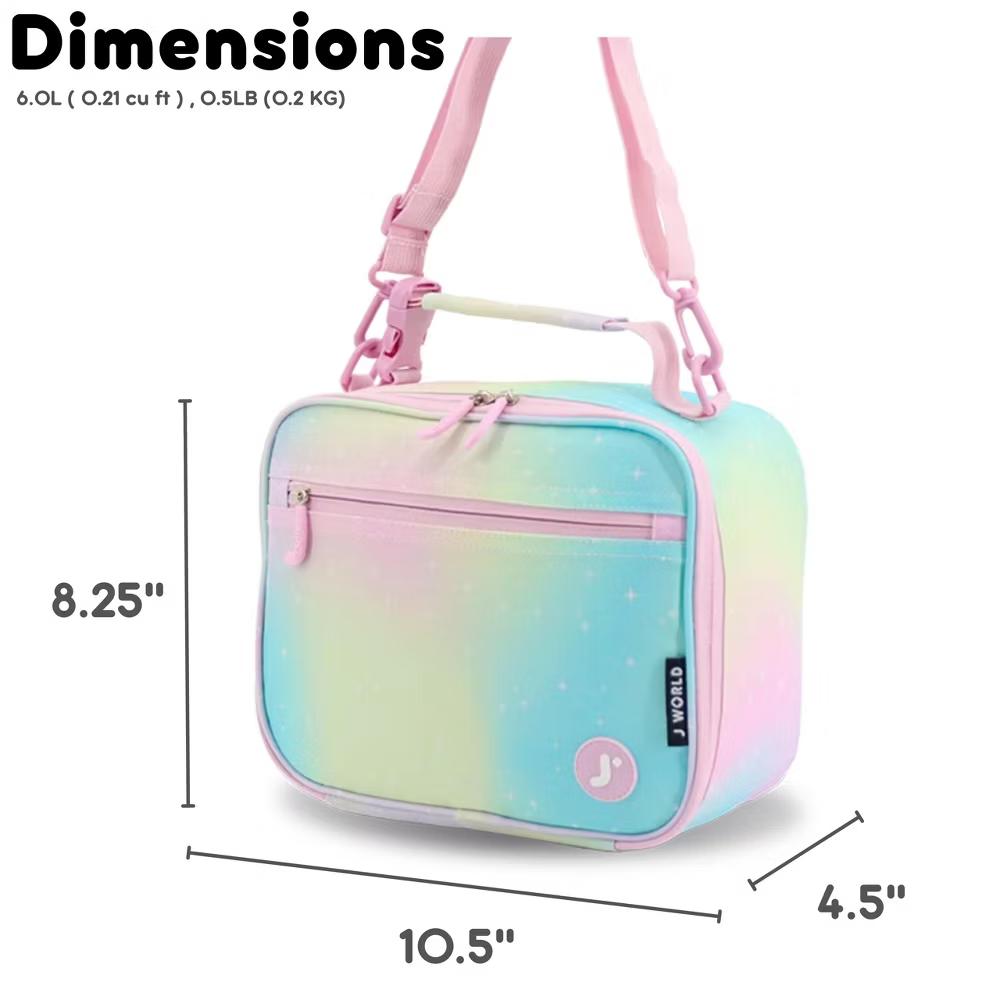 J World Cody Kids Insulated Lunch Bag with Shoulder Strap and Clip Handle - Image 2