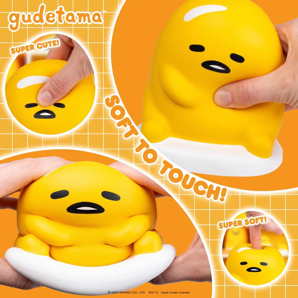 SquiSHU Buddy Characters Official Merchandise Soft Toy Squishy Jumbo Size Collectible - Gudetama - Image 5