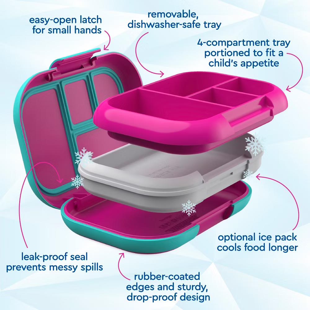 Kids' Chill Lunch Box, Bento-Style Solution, 4 Compartments & Removable Ice Pack - Image 7