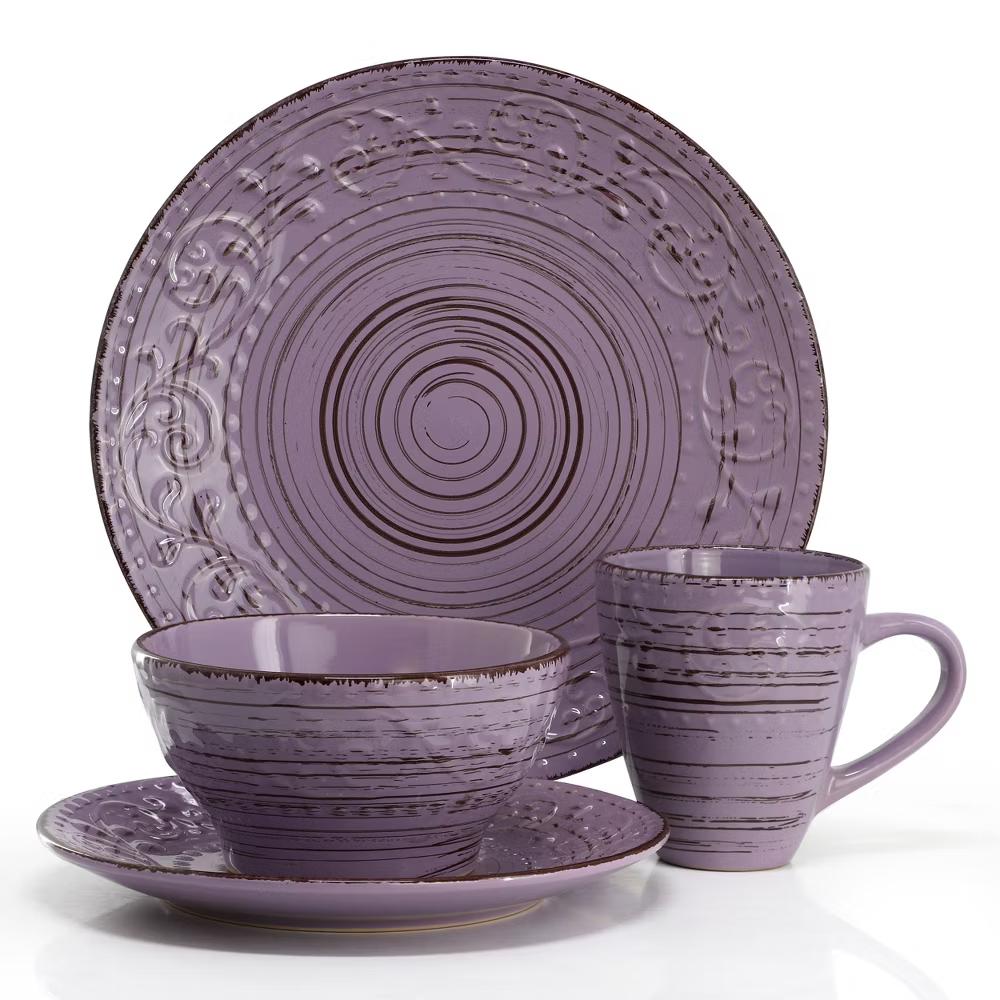 Malibu Sea Glass 16-Piece Dinnerware Set in Dark Green - Image 45