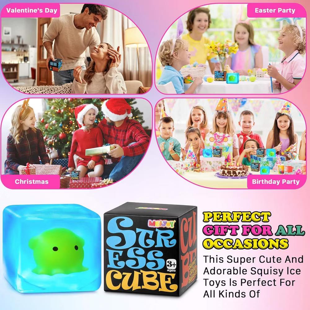 Link Cube Octopus Squishy, Slow Rise Sensory Fidget Toy Random (2pk) - Image 6