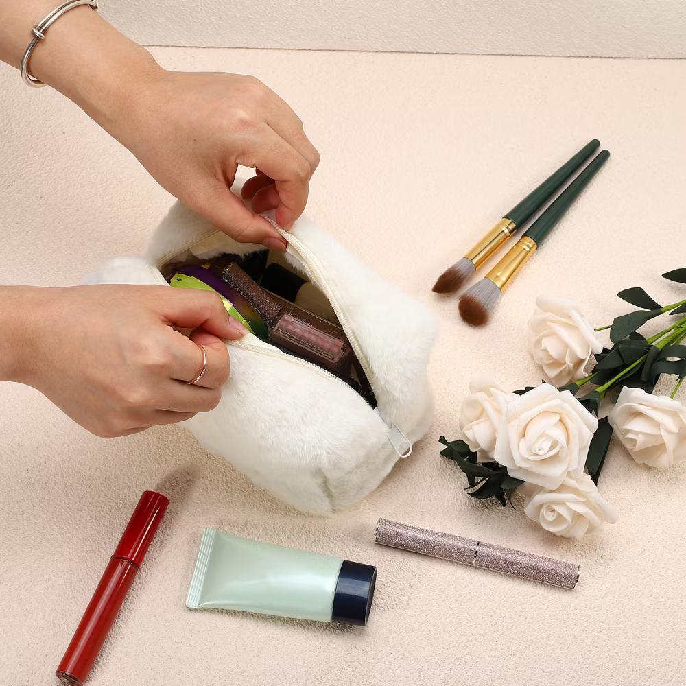 Cosmetic Travel Zipper Multi-functional Small Plush Makeup Bag 1 Pc - Image 21