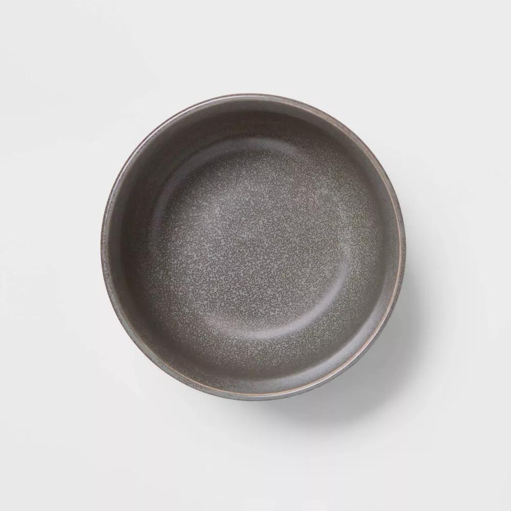 23oz Tilley Stoneware Cereal Bowl Gray/Brown - Modern Round Glazed Dining Bowl, Microwave & Dishwasher Safe