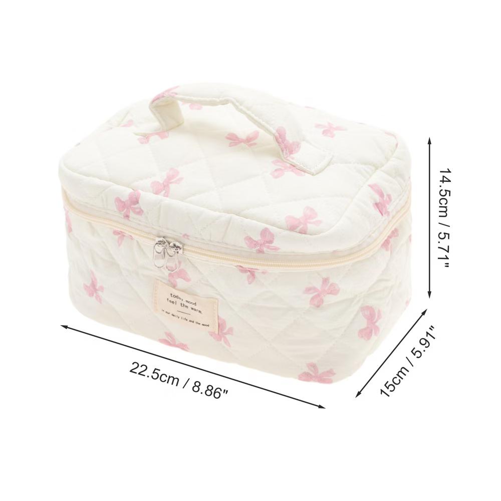 Bow Handheld Quilting Makeup Bag 1 Pc - Image 5
