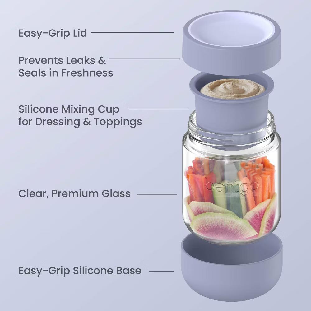 4pk 16 fl oz Leak-Proof Glass Food Jars Boots and Inner Cup - Image 3