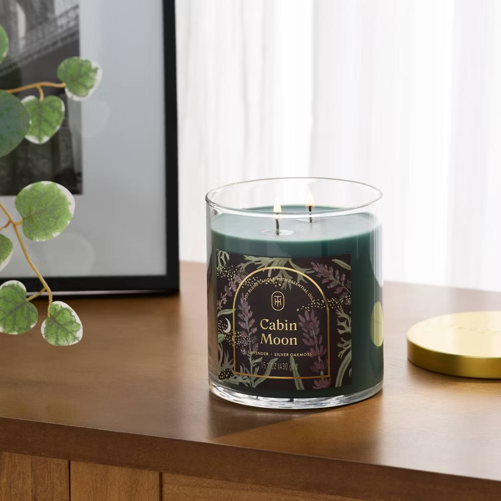 2 Wick Glass Jar Candle with Lid 15.1oz - Image 7